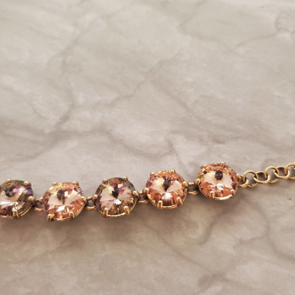 ✨ Stella and Dot Blush Rose Pink Jumbo Rhinestones Crystal Statement Bracelet ✨ - Picture 4 of 10